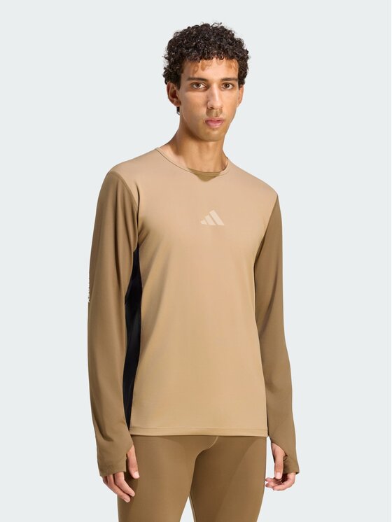 adidas adidas Koszulka techniczna 170178 Brązowy Slim Fit