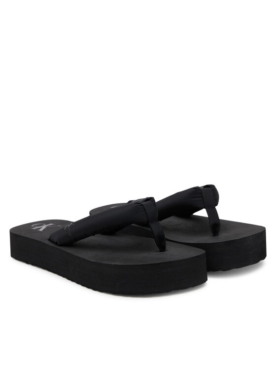 Calvin Klein Jeans Calvin Klein Jeans Šlepetės per pirštą Beach Sandal Flatform Ttxr Satin YW0YW01723 Juoda