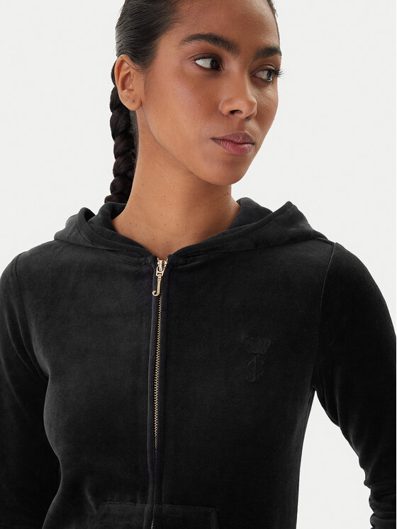 Juicy Couture Juicy Couture Світшот Robyn JCSEBJ007G Чорний Slim Fit