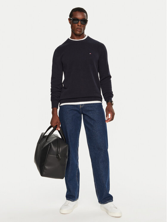 Tommy Hilfiger Tommy Hilfiger Sveter MW0MW36347 Tmavomodrá Regular Fit
