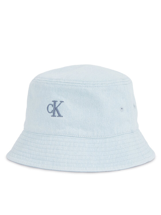 Calvin Klein Klobúk Embro Monogram Denim Bucket Hat LV04K5021G Modrá