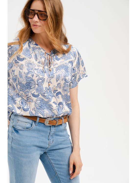 blue shadow blue shadow Bluzka Gala Niebieski Regular Fit