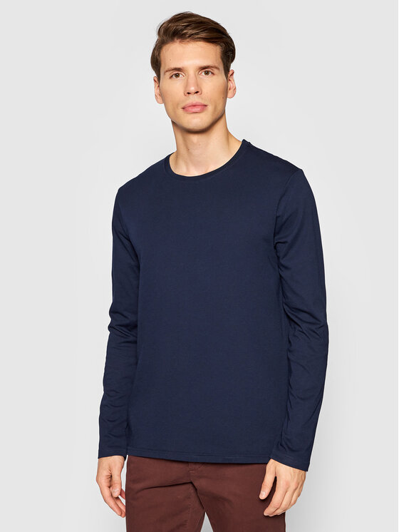 United Colors Of Benetton United Colors Of Benetton Pikkade varrukatega T-särk 3U53J1F05 Tumesinine Relaxed Fit