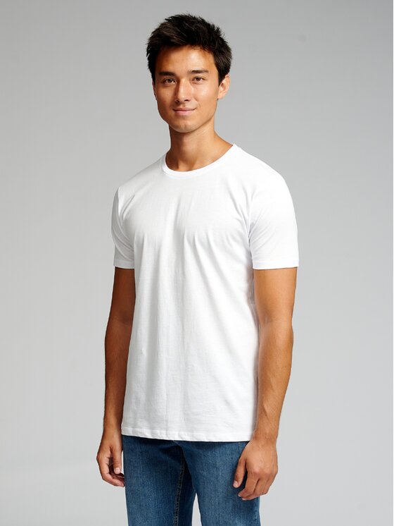 TeeShoppen TeeShoppen T-Shirt 'Muscle Collection' Biały Slim Fit