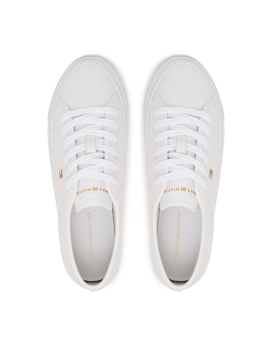 Tommy Hilfiger Tommy Hilfiger Laisvalaikio batai Platform Vulc Piping Ltr FW0FW09393 Balta