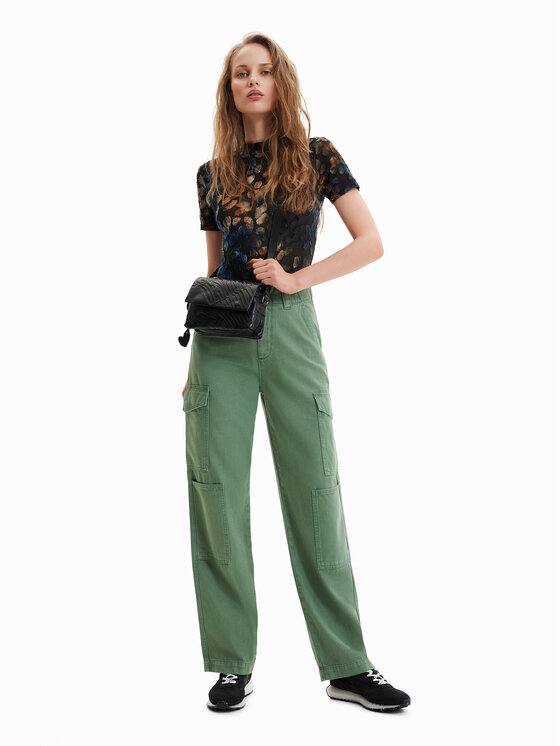 Desigual Desigual Pantaloni di tessuto Sedal 23SWPN03 Verde Regular Fit