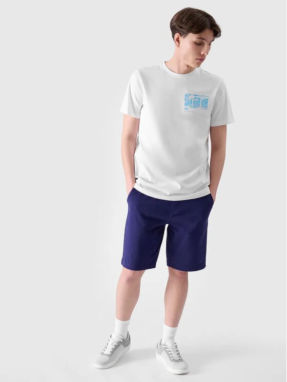 4F 4F T-Shirt 4FRSS24TTSHM2106-10S Biały Regular Fit