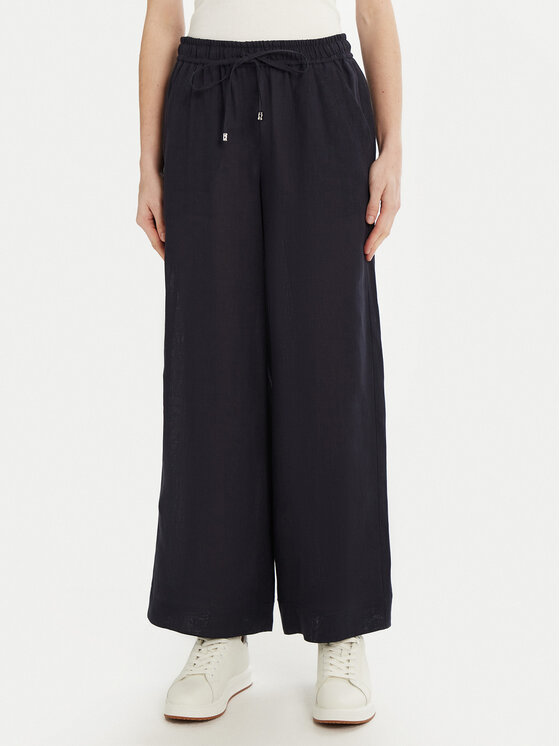 Marella Marella Pantaloni di tessuto Mattino 2513131084 Blu scuro Wide Leg