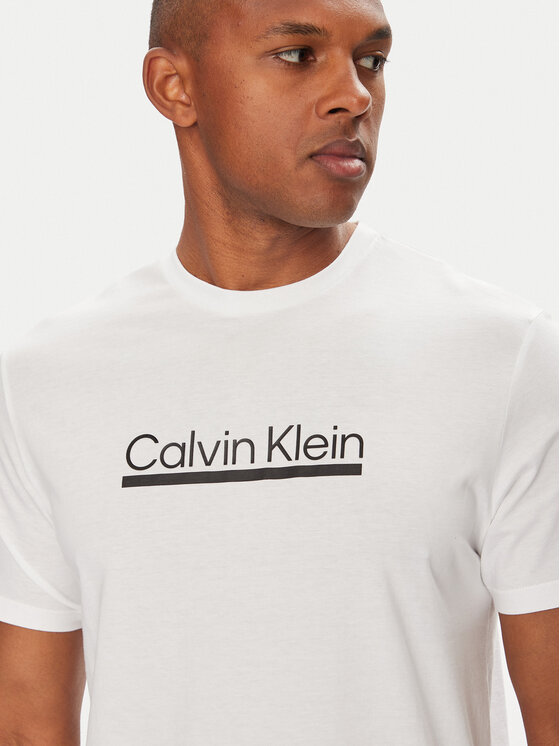 Calvin Klein Calvin Klein T-Shirt Outline Tape Graphic LV04RC852G Biały Regular Fit