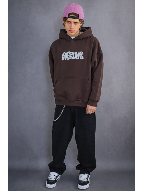 Mercur Mercur Bluza Mural Brązowy Comfort Fit