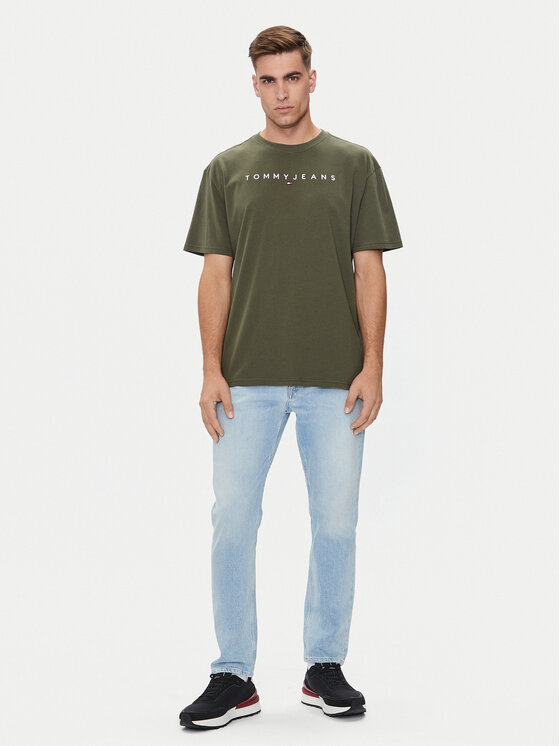 Tommy Jeans Tommy Jeans Тишърт Linear Logo DM0DM17993 Зелен Regular Fit