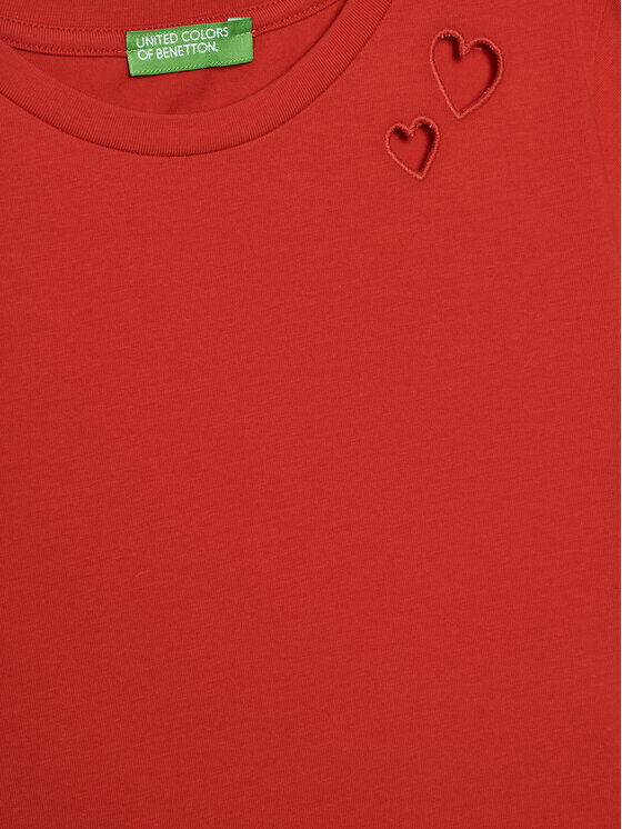 United Colors Of Benetton United Colors Of Benetton T-shirt 3P4ZC10O0 Crvena Slim Fit