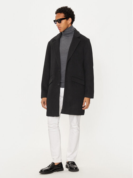 Jack&Jones Jack&Jones Παλτό μεταβατικό Hays 12258389 Μαύρο Regular Fit