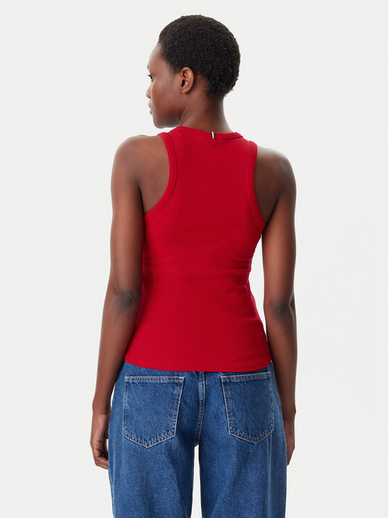 Tommy Hilfiger Tommy Hilfiger Top WW0WW38635 Rosso Slim Fit