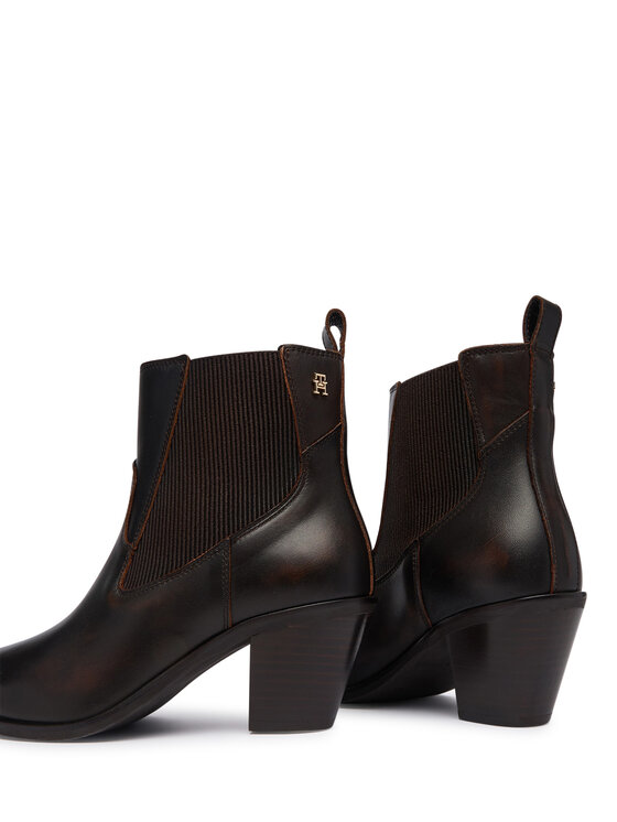 Tommy Hilfiger Tommy Hilfiger Čizme Leather Western Chelsea Boot FW0FW09582 Smeđa