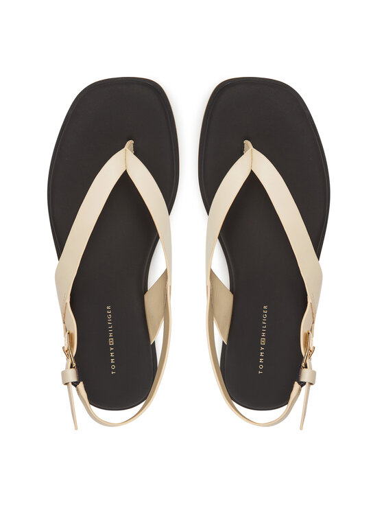 Tommy Hilfiger Tommy Hilfiger Sandały Color Block Thong Flat Sandal FW0FW08883 Écru