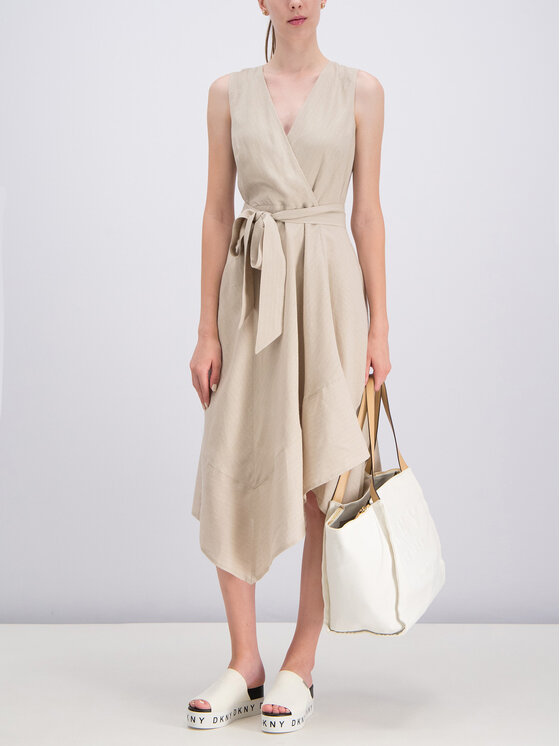 DKNY DKNY Letné šaty P9CB6ATV Béžová Regular Fit