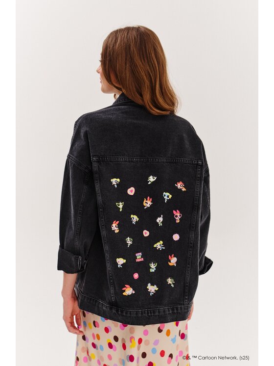 NAOKO NAOKO Kurtka jeansowa Girl Power Czarny Regular Fit
