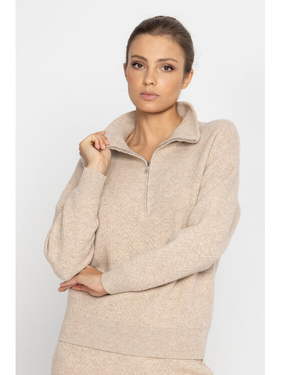 Deni Cler Milano Deni Cler Milano Sweter T-DC-S470-D5-90-12-1 Beżowy Regular Fit