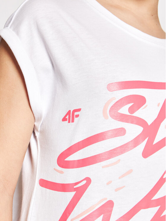 4F 4F T-shirt HJL21-JTSD009 Bijela Regular Fit
