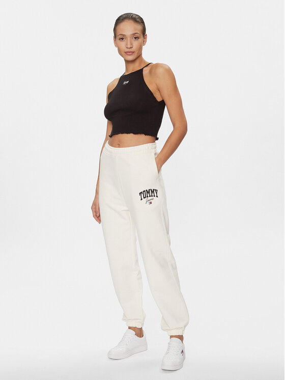 Tommy Jeans Tommy Jeans Sportinės kelnės New Varisty DW0DW16379 Balta Relaxed Fit