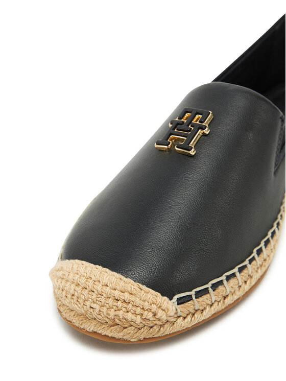 Tommy Hilfiger Tommy Hilfiger Espadrile Th Logo Leather Espadrille FW0FW08540 Crna
