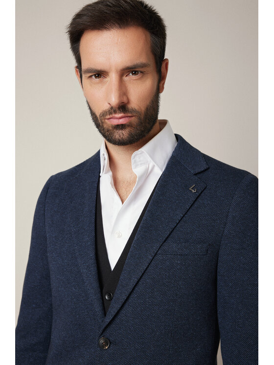 Lancerto Lancerto Marynarka Craco MA131225000009 Granatowy Slim Fit