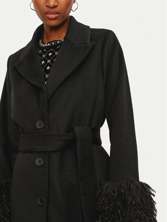 TWINSET TWINSET Вовняне пальто 242TT2400 Чорний Regular Fit