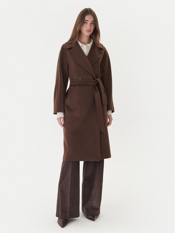 Weekend Max Mara Weekend Max Mara Palton de lână Resina 2525016102 Maro Regular Fit