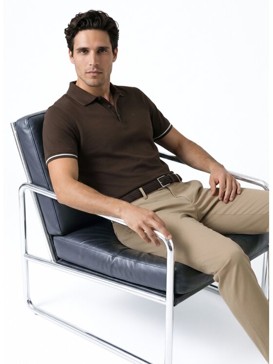Pako Lorente Pako Lorente Polo P26WN-TX-007 Brązowy Regular Fit