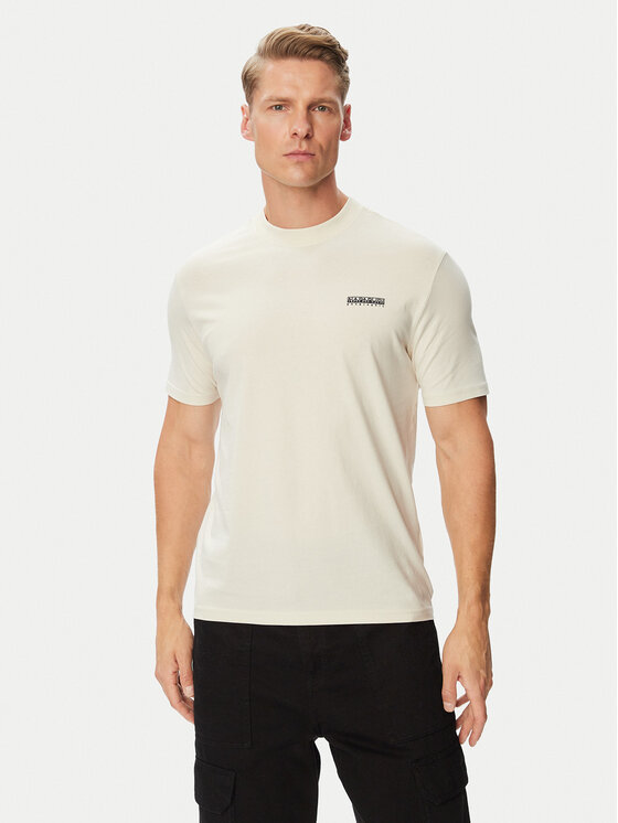 Napapijri Napapijri T-shirt Smallbox NP0A88TR Crema Regular Fit