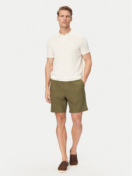 Tommy Hilfiger Tommy Hilfiger Bavlnené šortky Dover MW0MW44356 Tmavo zelená Regular Fit