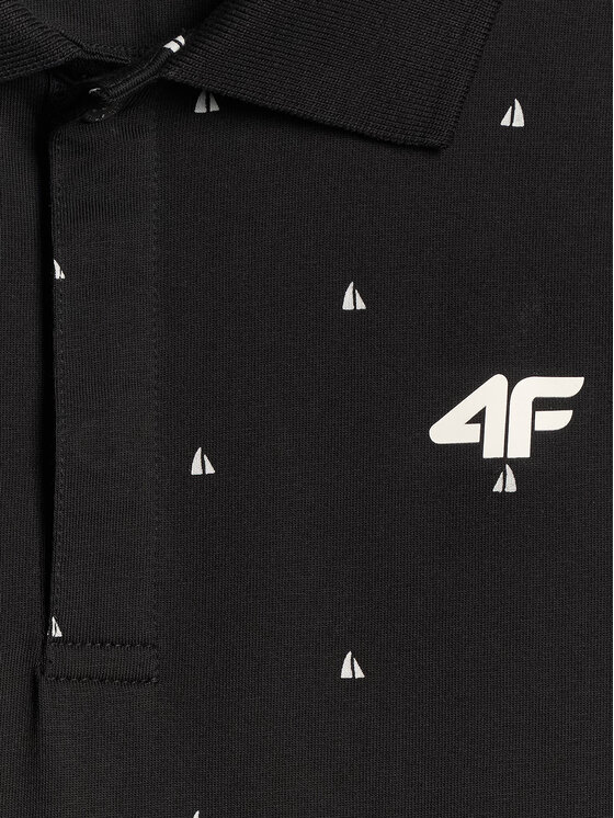 4F 4F Polo COMMERCIAL Czarny Regular Fit