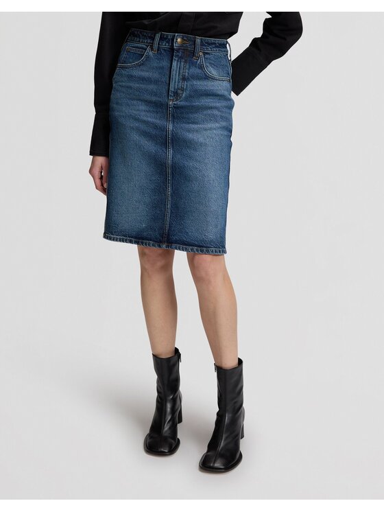 Lee Lee Koszula MIDI SKIRT Niebieski Regular Fit