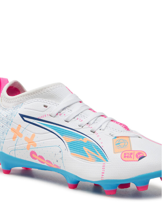 Puma Puma Ποδοσφαιρικά Παπούτσια ULTRA 5 MATCH VOL. UP FG/AG Jr 108065 01 Λευκό