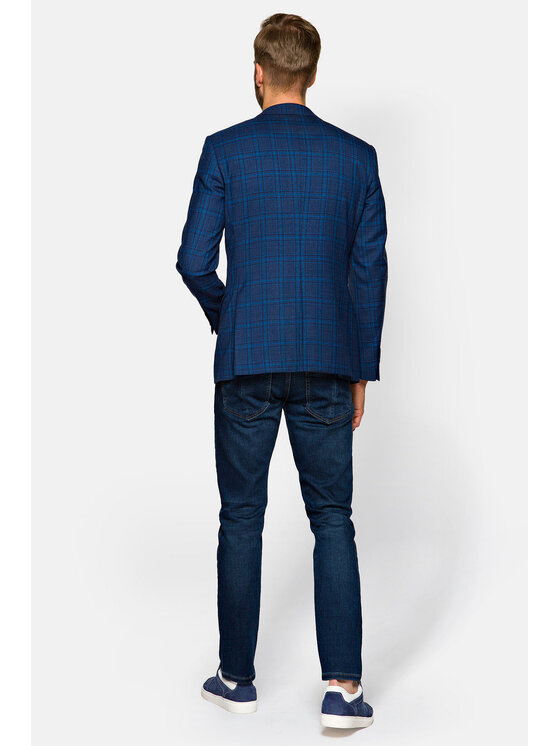 Lancerto Lancerto Marynarka Pula 3 Granatowy Regular Fit