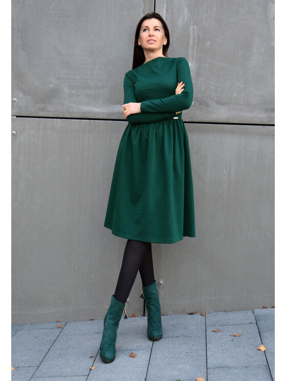 Kasia Zapała Kasia Zapała Sukienka dzianinowa Sukienka Christianna Zielony Regular Fit