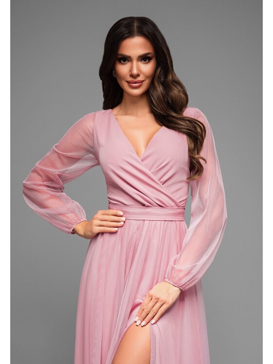 Ombre Ombre Sukienka wieczorowa LA-OM-DLR008 Różowy Regular Fit