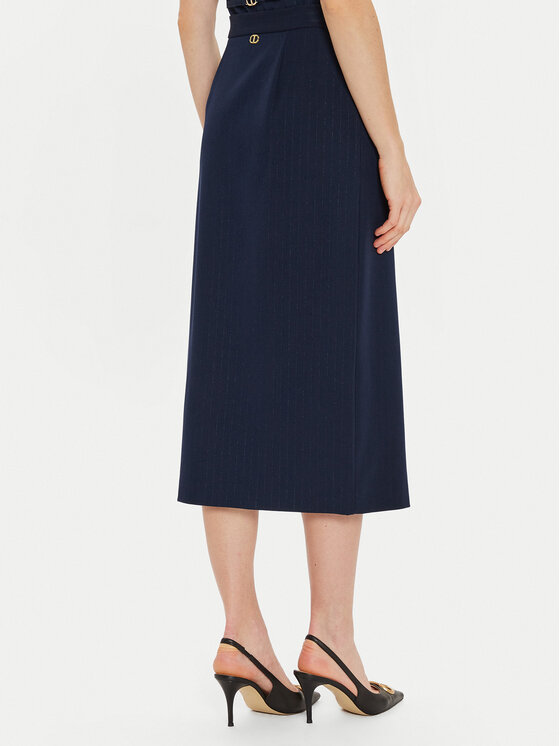 TWINSET TWINSET Puzdrová sukňa 242TP2153 Tmavomodrá Regular Fit