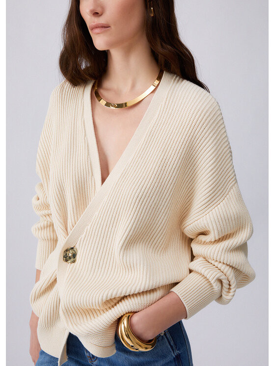 Liu Jo Liu Jo Kardigan CA6194MS042P9572 Kremowy Loose Fit