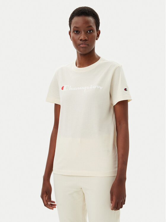 Champion T-Shirt 118090 Εκρού Slim Fit
