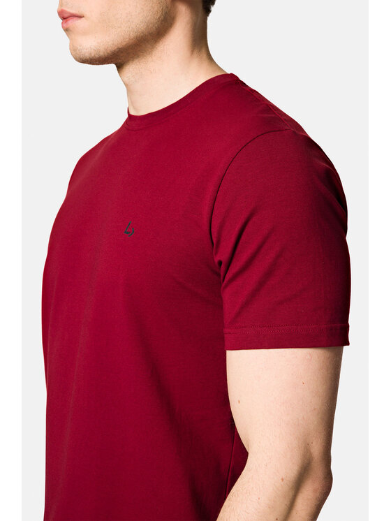 Lancerto Lancerto T-Shirt Linus TS073123000026 Bordowy Regular Fit