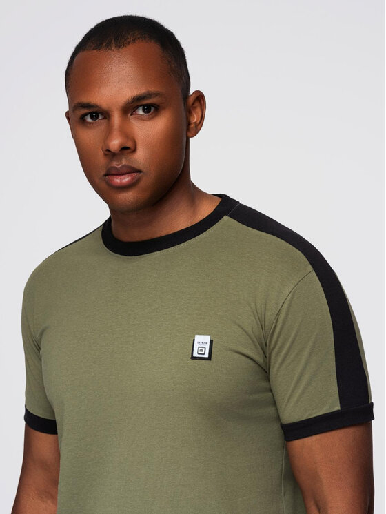 Ombre Ombre T-Shirt OM-TSCT-0115 Khaki Regular Fit