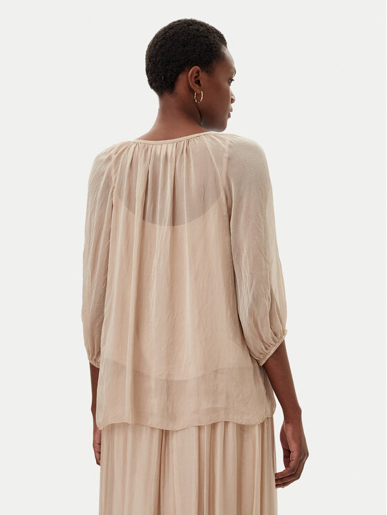 ViCOLO ViCOLO Bluzka TD0020 Beżowy Loose Fit