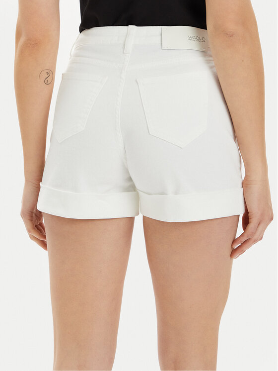 ViCOLO ViCOLO Džínsové šortky DB5058 Biela Slim Fit