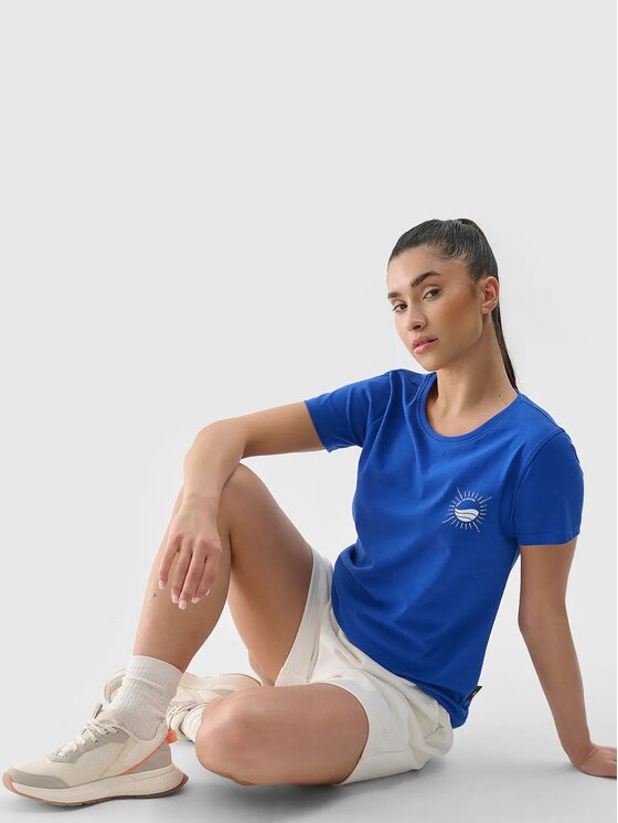 4F 4F T-Shirt 4FRSS24TTSHF2547-36S Modrá Regular Fit