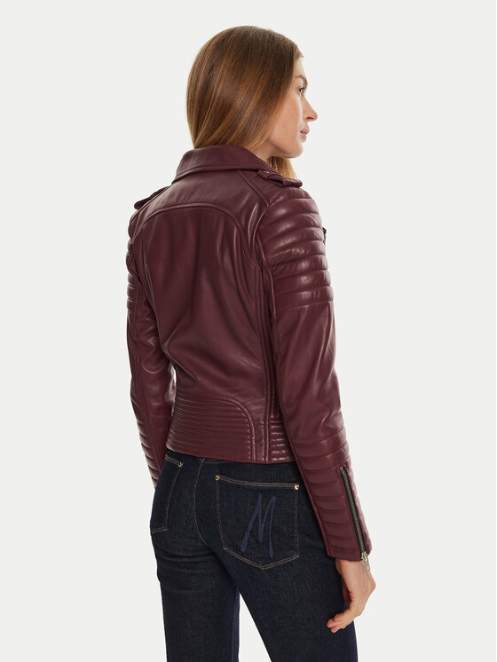 Serge Pariente Serge Pariente Lederjacke Hipster Girl Dunkelrot Regular Fit