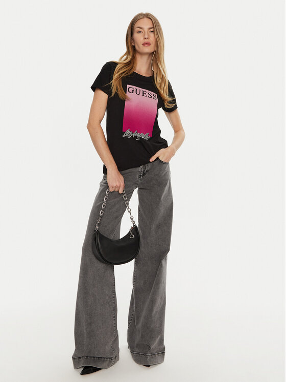Guess Guess T-krekls W4BI30 JA914 Melns Regular Fit