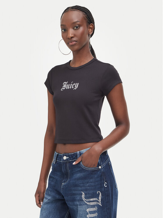 Juicy Couture Juicy Couture Tricou JCWCT226326 Negru Slim Fit