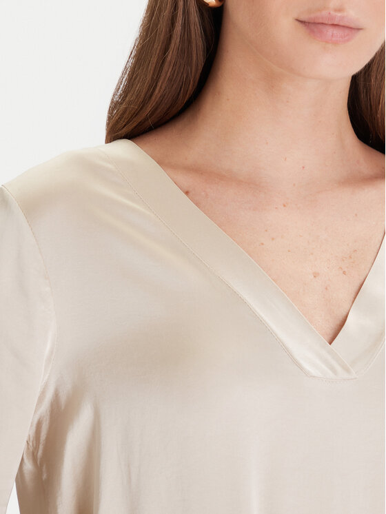 Maryley Maryley Μπλουζάκι 25IB824/18LA Μπεζ Regular Fit